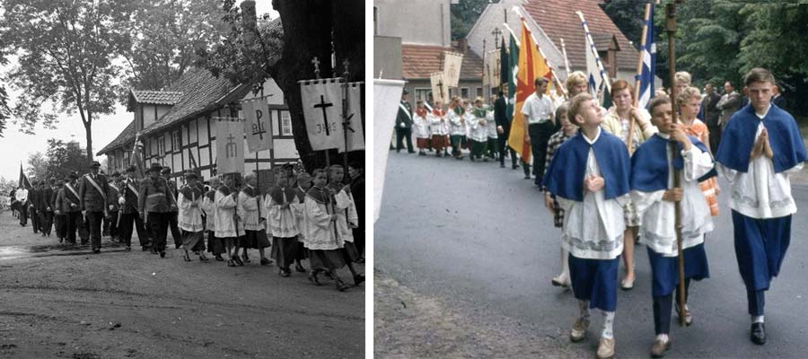 alte Fotos von Prozessionen in Stukenbrock